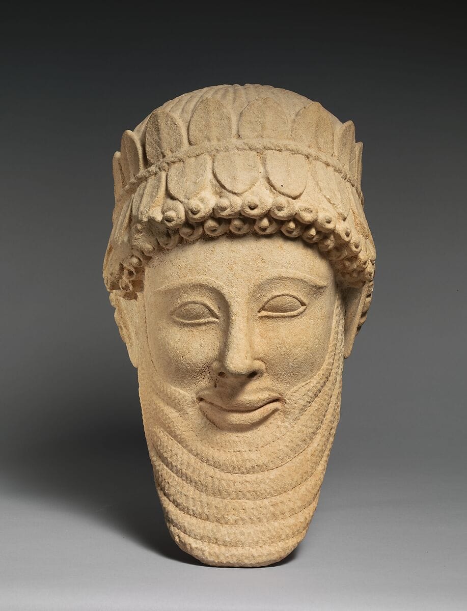 Limestone head of a man - image 1