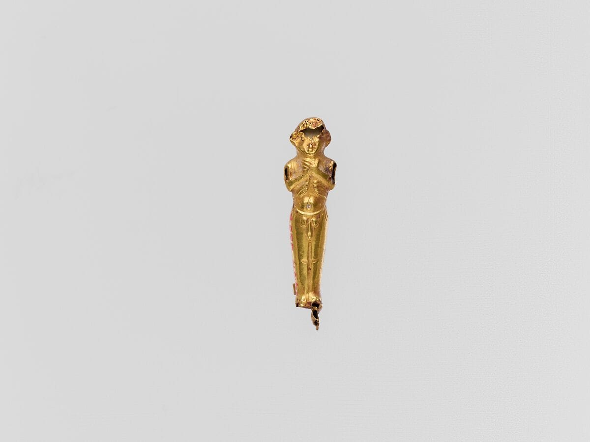 Gold pendant capsule in the form of a male figure - image 1