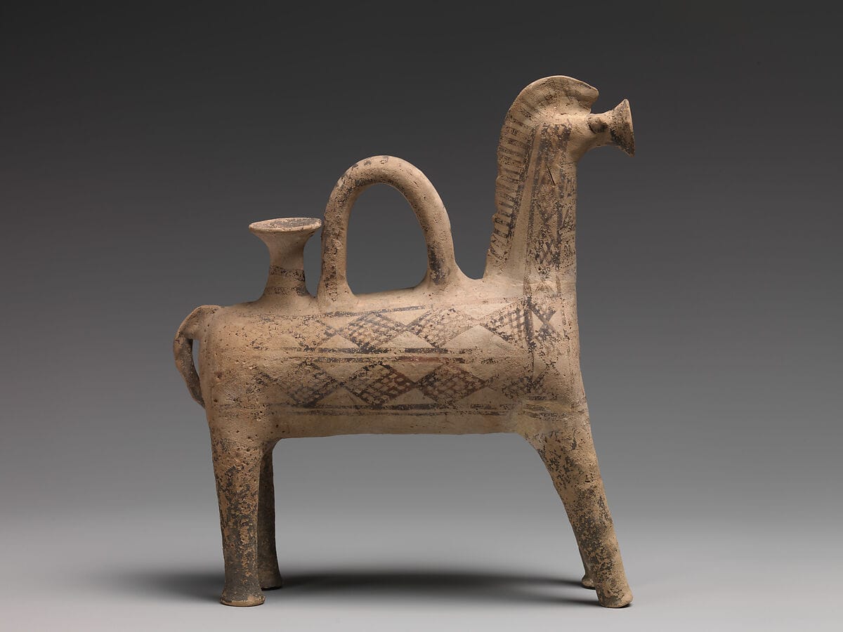Terracotta rhyton (libation vessel) in the form of a horse - image 1